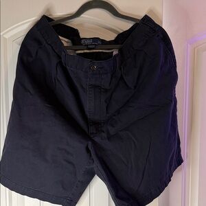 Polo by Ralph Lauren Navy Flat-Front Cotton Shorts